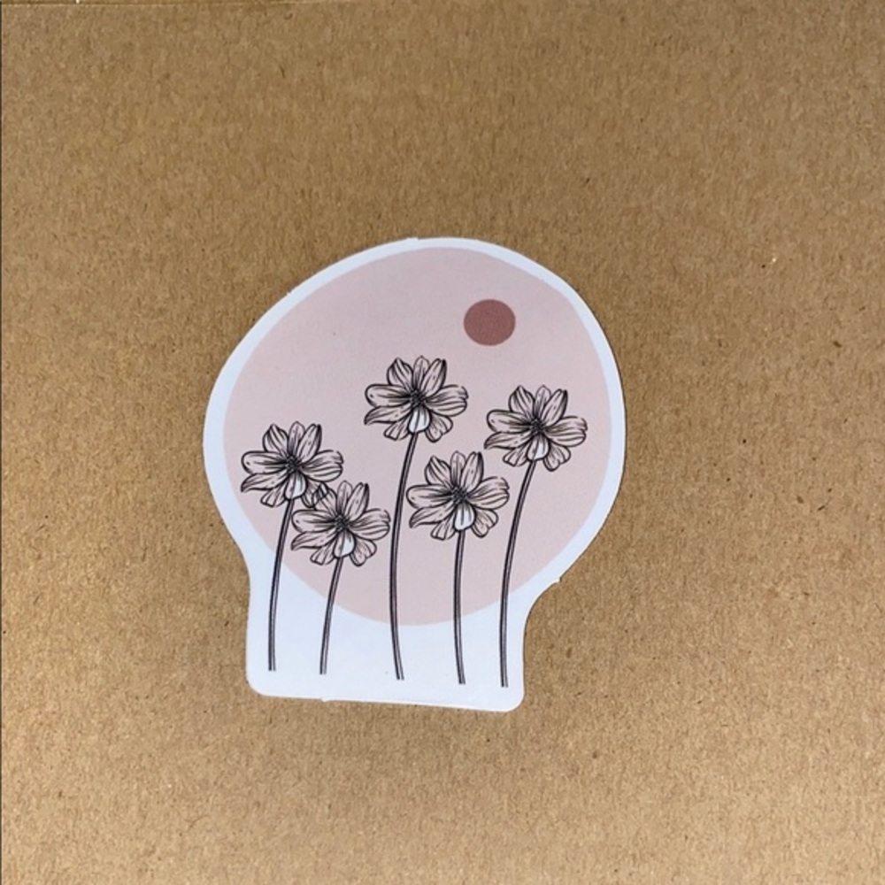 🌈20/$12🌈 Modern Floral Design Sticker in Pink